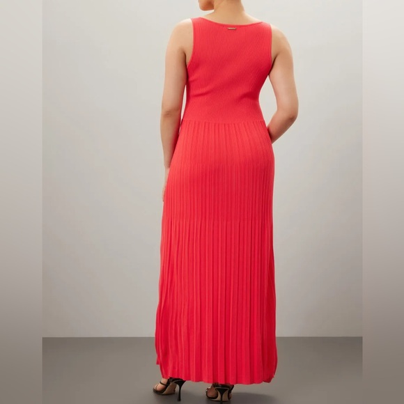 MICHAEL KORS Ribbed Knit Tank Dress in Red Coral sz M EUC - Picture 7 of 15